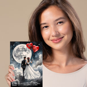 Romantic Love On Cloud Nine Fairytale Wedding Invitation