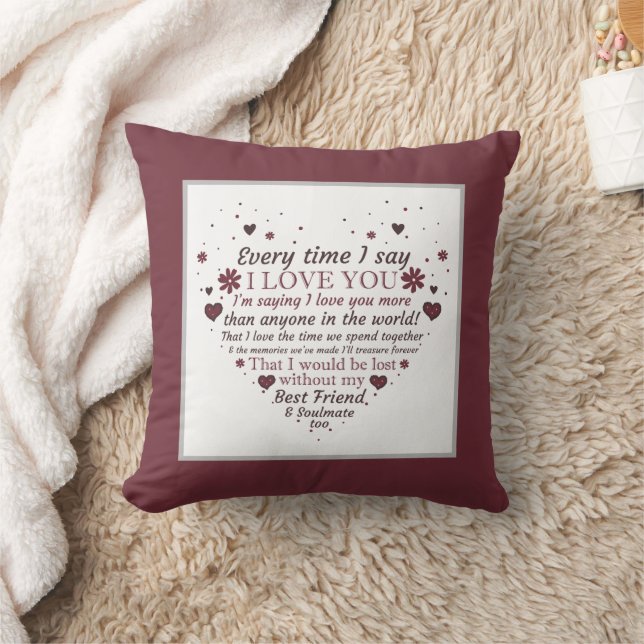romantic love poem Anniversary word art  Cushion (Blanket)