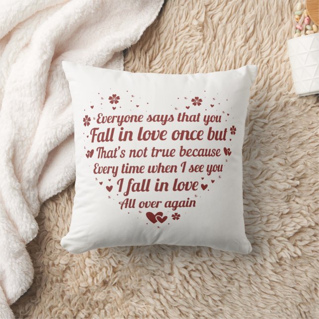 Romantic love poem Anniversary word art Cushion (Blanket)