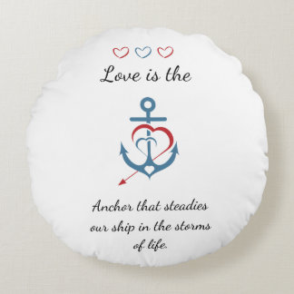 Romantic Love Poem Modern Valentine Cute Round Cushion