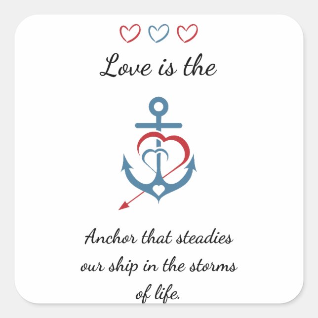 Romantic Love Poem Modern Valentine Square Sticker (Front)