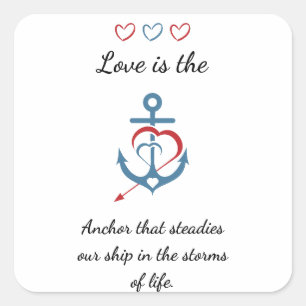 Romantic Love Poem Modern Valentine Square Sticker