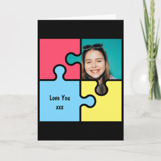 Romantic Love Puzzle Personalised Greetings Card