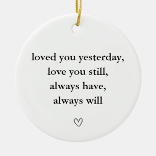 Romantic Love Quote Christmas Ceramic Tree Decoration