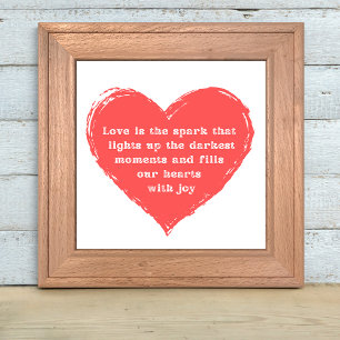 romantic love quote, red heart stylish script poster