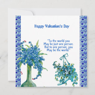 Romantic Love Quote Sweetheart Floral Vase Custom 