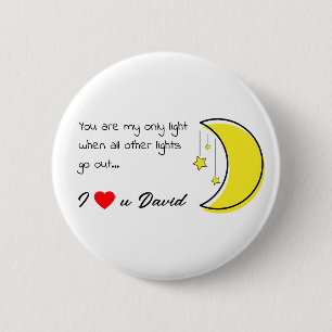 Romantic Love Quote with Moon Vector Art 6 Cm Round Badge