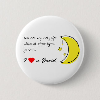 Romantic Love Quote with Moon Vector Art 6 Cm Round Badge