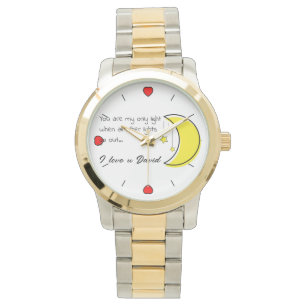 Romantic Love Quote with Moon Vector Art Watch
