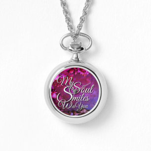 Romantic Love Quotes Silver Necklace Watches