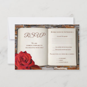 Romantic Love Story Book Wedding RSVP Card