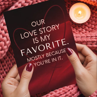 Romantic Love Story Passionate Red Valentines Holiday Card