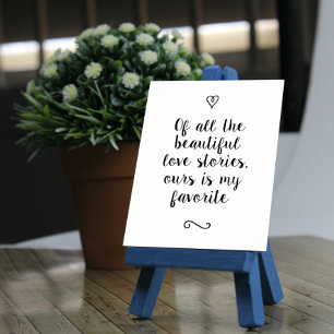 Romantic Love Story Wedding Calligraphy Keepsake Poster