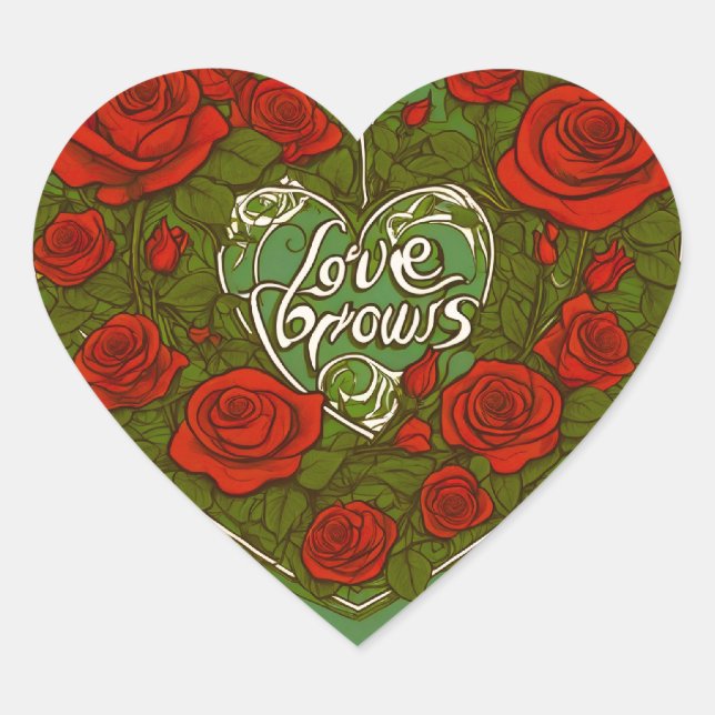 Romantic Love Symbol Sticker – Heartful of roses (Front)