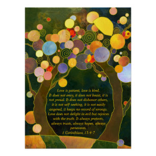 Romantic Love Trees Wedding Keepsake Ceremony Poster