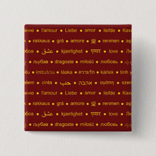Romantic Love typography text design 15 Cm Square Badge