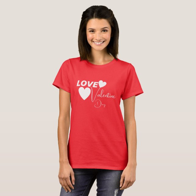Romantic Love Valentine Day T-Shirt (Front Full)