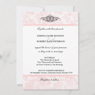 Romantic Lovely Pink Lace Wedding Invitation