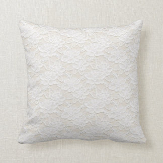 Romantic Lovely White Floral Lace Cushion