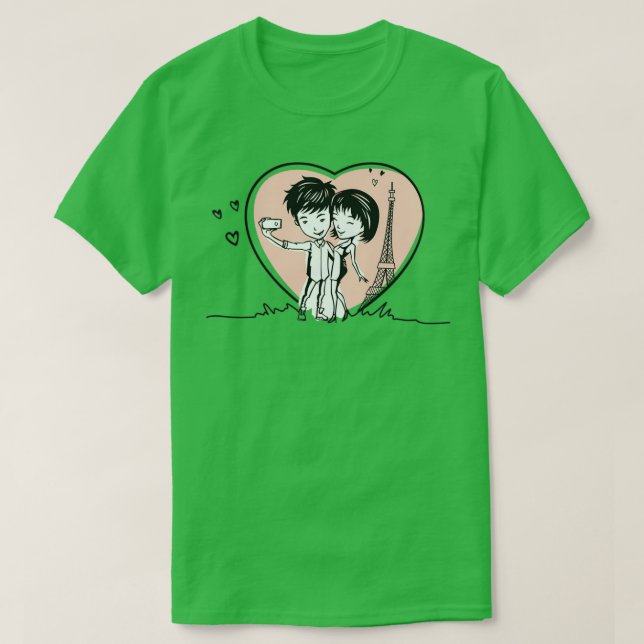 Romantic lovers for valentines day T-Shirt (Design Front)