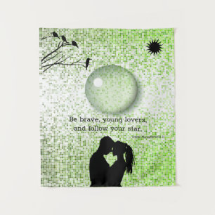 Romantic Lovers Scenery Modern Urban Tapestry
