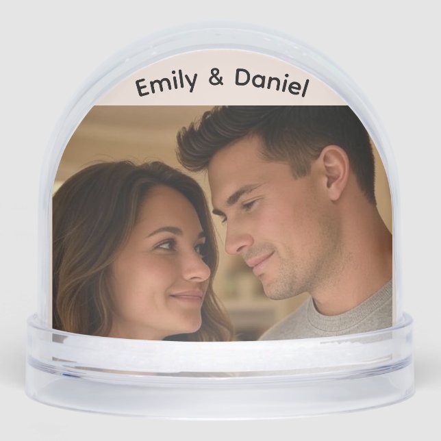 Romantic Lovers Snow Globe Enchanting Couple (Front)