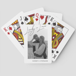 Romantic "Lucky in Love" Photo Playing Cards