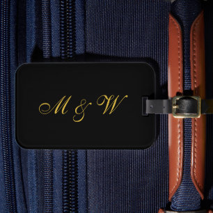 Romantic Luggage Tag Featuring Couple’s Initials