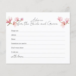 Romantic Magnolia Bridal Shower Advice Card