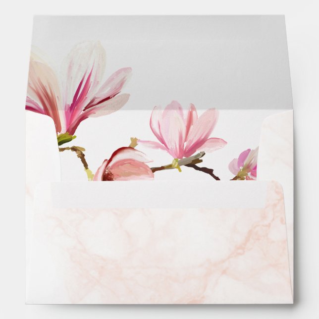Romantic Magnolia Floral Bridal Shower Envelope (Back (Bottom))