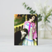 Romantic Man Kissing Woman's Hand Vintage Postcard (Standing Front)