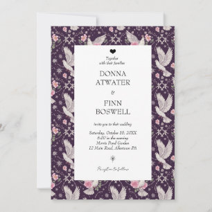 Romantic Maroon Unique Maximalist Custom Wedding Invitation