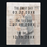 Romantic Married Couple Dates Picture Typography Jigsaw Puzzle<br><div class="desc">This romantic, sweet, and unique jigsaw puzzle is the perfect gift for yourselves or a couple that is close to you. It features a personalizable photograph picture of the couple with simple and modern typography that displays the important dates in their relationship. "The First Day, " (the day they met),...</div>