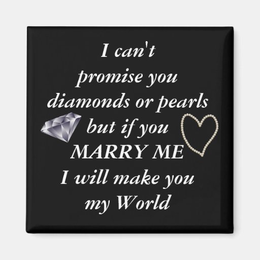 Image of Romantic Marry Me Poem Magnet
