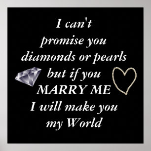 Romantic Marry Me Poem Poster