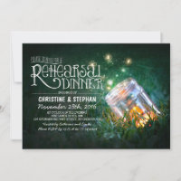 Romantic mason jar & fireflies rehearsal dinner
