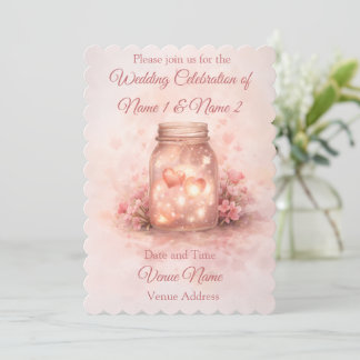 Romantic Mason Jar Wedding Invitation