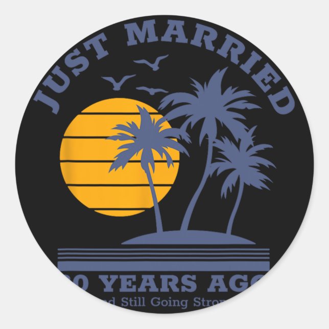 Romantic Matching Couples - 20th Wedding Anniversa Classic Round Sticker (Front)