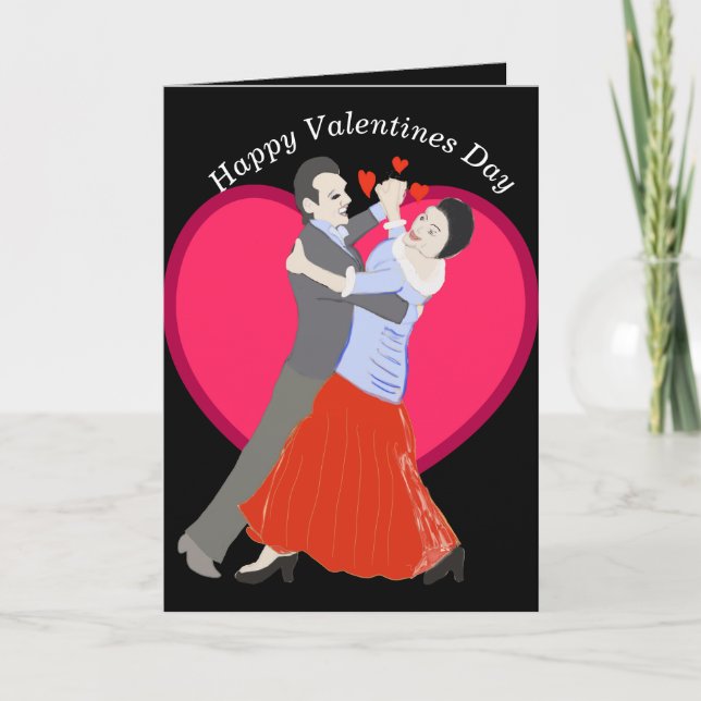 Romantic Mature Couple Ballroom Dancing Holiday Card (Front)