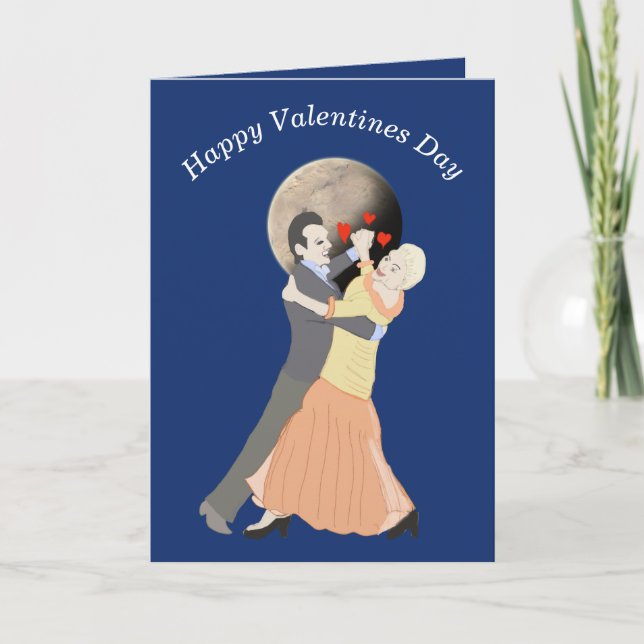 Romantic Mature Couple Ballroom Dancing Holiday Card (Front)