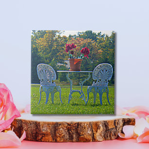 Romantic Meadow of Love Garden Table Flowers Tile