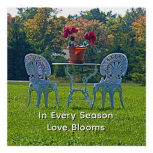Romantic Meadow of Love Garden Table Flowers Value Poster