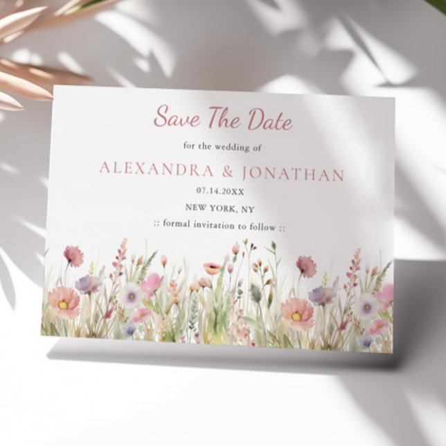 Romantic Meadow Wildflower Wedding Announcement (Creator Uploaded)