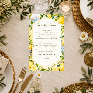Romantic Mediterranean Wedding Enclosure Card