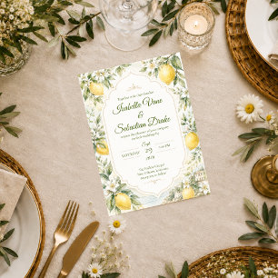 Romantic Mediterranean Wedding Invitation