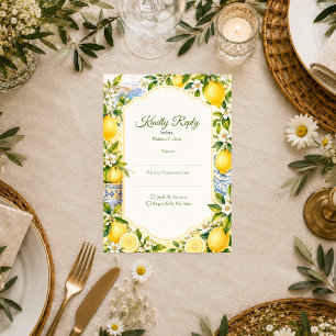 Romantic Mediterranean Wedding RSVP Card