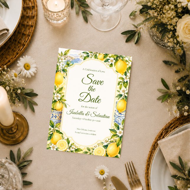 Romantic Mediterranean Wedding Save The Date (Creator Uploaded)