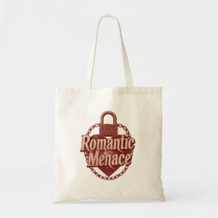 "Romantic Menace" with Edgy Heart Lock Tote Bag