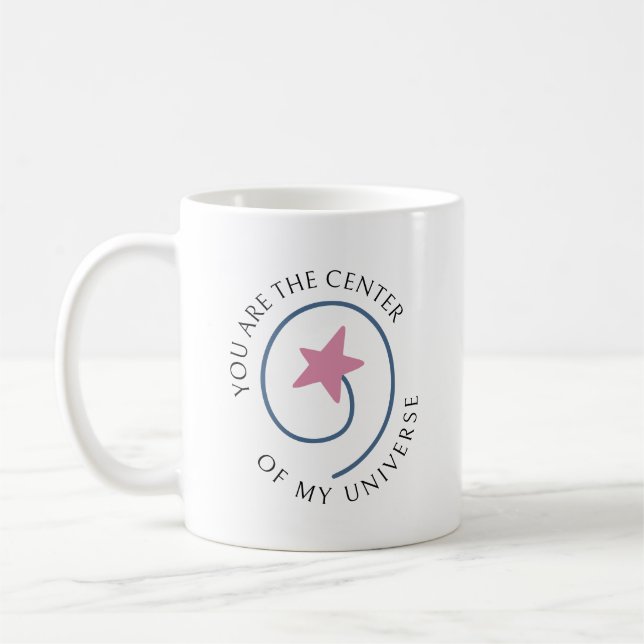 Romantic Message Minimalist Valentine Gift Coffee Mug (Left)
