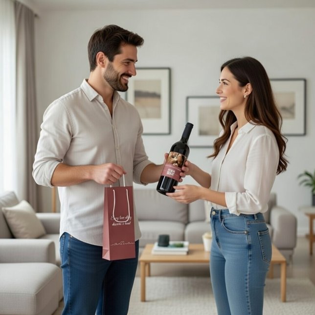 Romantic message personalized  wine gift bag (Creator Uploaded)